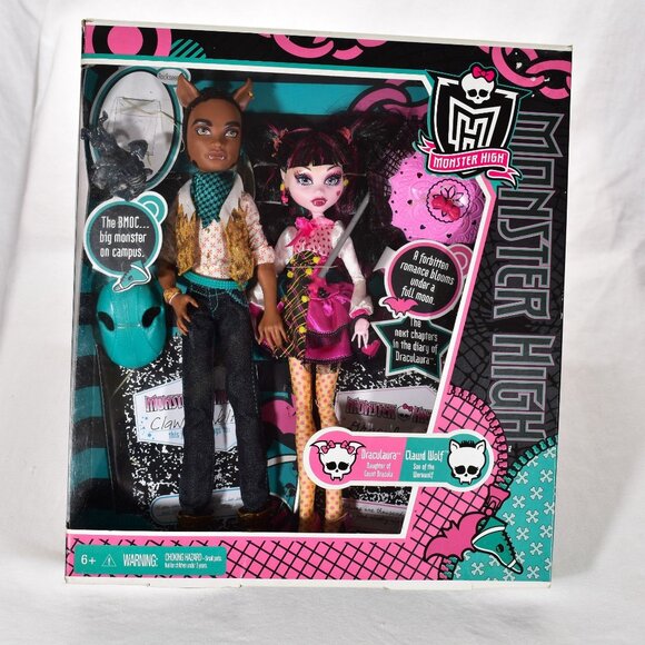 Monster High Draculaura and Clawd Wolf Doll Giftset Complete NIB